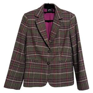 Per Una Marks & Spencer Brown Plaid Blazer Wmns Sz: 14
